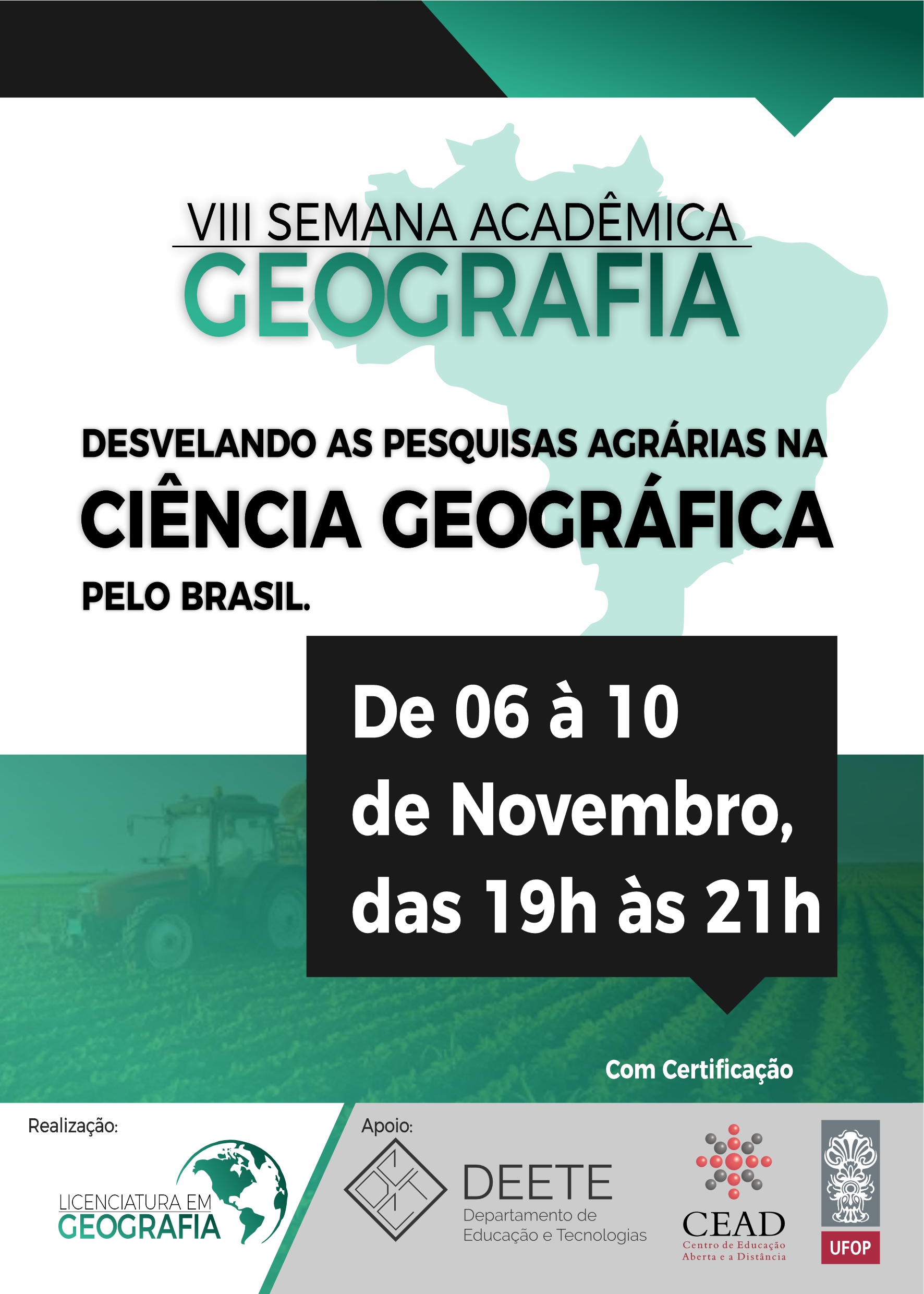 18-10-2023 Banner Geral VIII Semana Academica do Curso de  Geografia